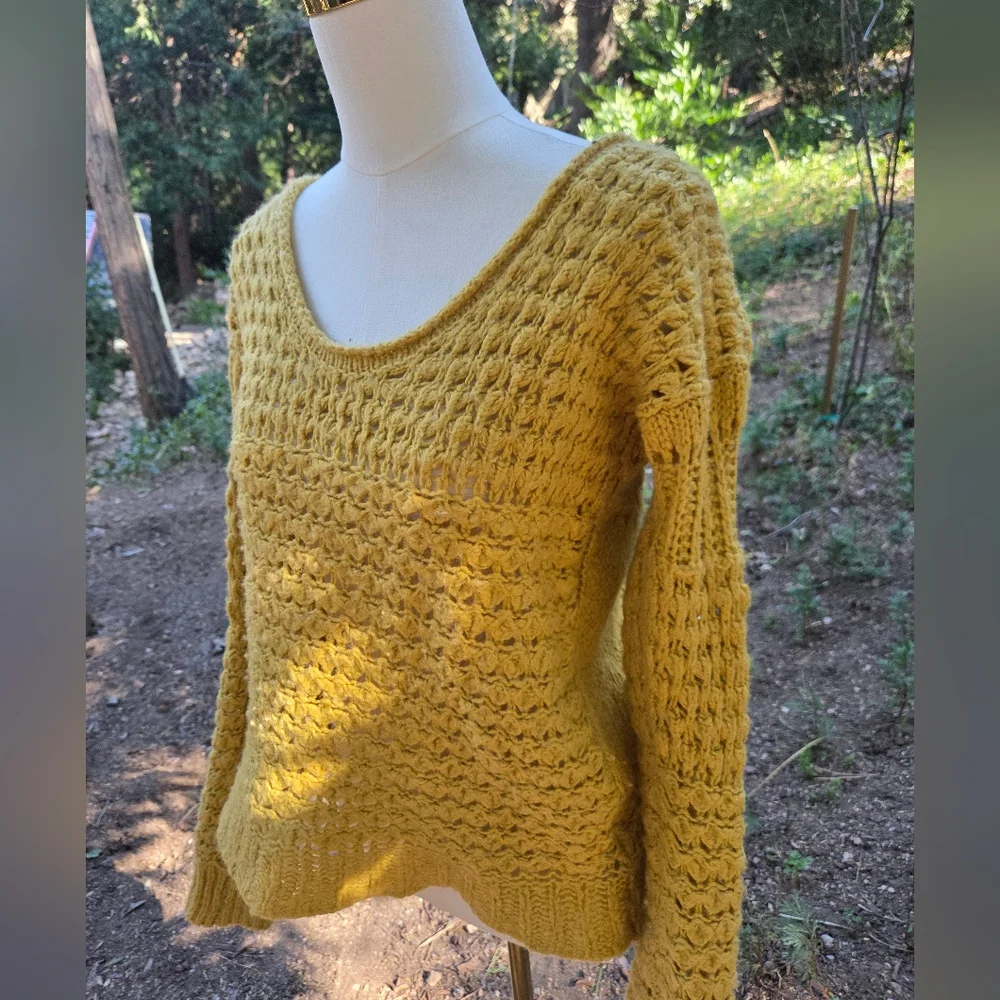Free People Cozy Mustard‎ Knit Sweater